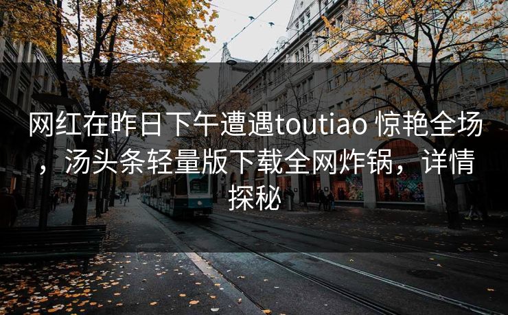 网红在昨日下午遭遇toutiao 惊艳全场,汤头条轻量版下载全网炸锅,详情探秘 网红在昨日下午遭遇toutiao 惊艳全场,汤头条轻量版下载全网炸锅,详情探秘